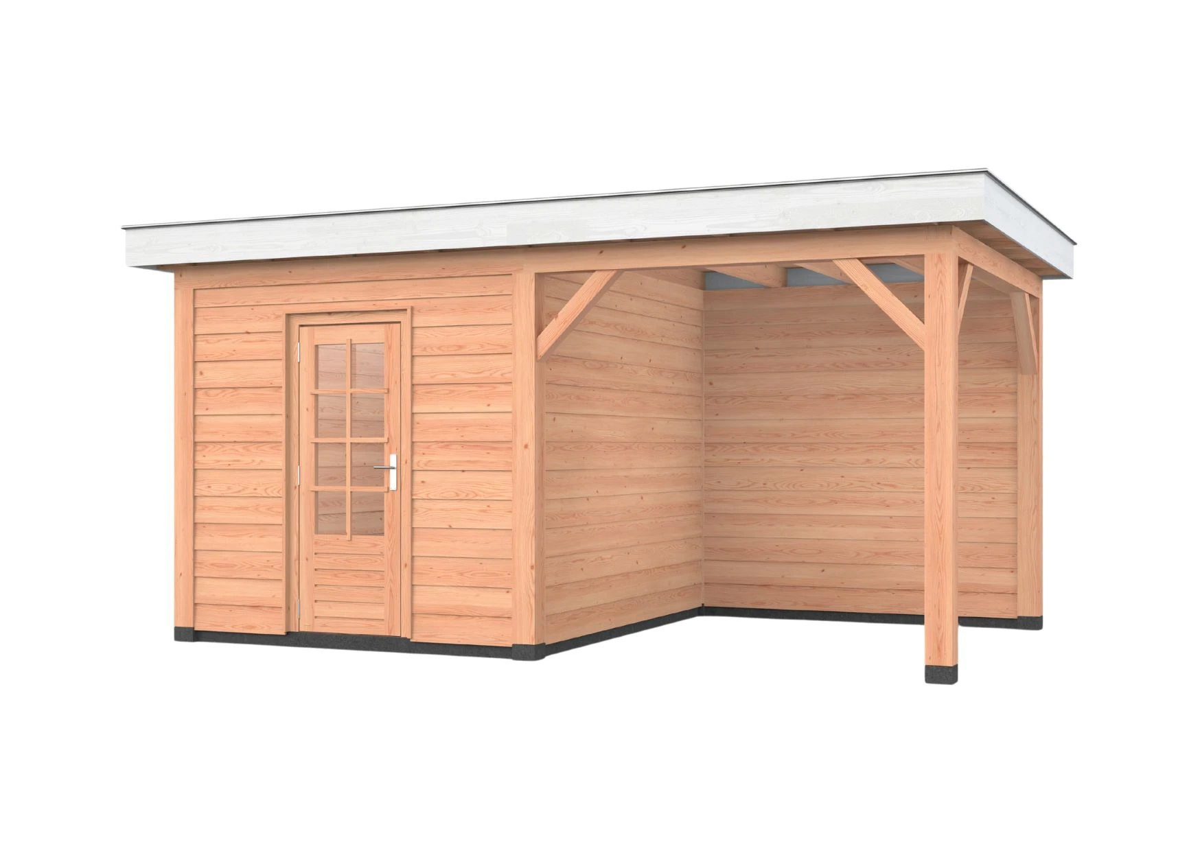 Douglas overkapping, 500 x 300, met schuur en achterwand, Westwood Holland - Afbeelding 1